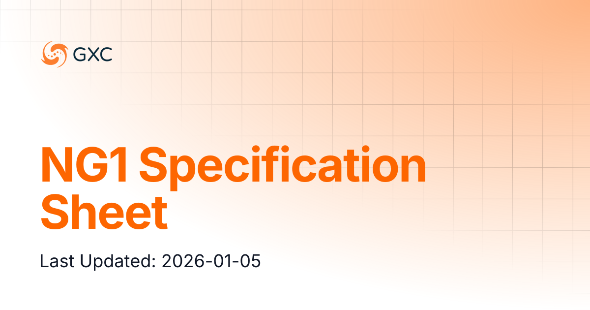 NG1 Specification Sheet | Hardware | GXC Onyx